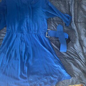 Deep Rich Blue Belted Dress